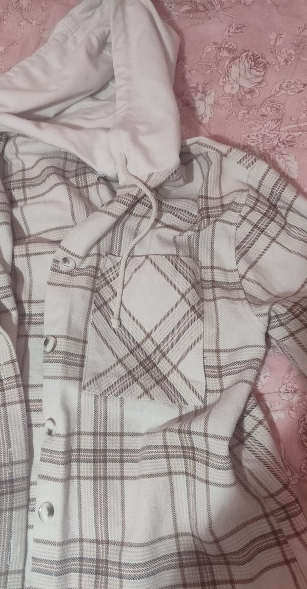 Kadın Ekose Kapüşonlu Gömlek - Görsel 2