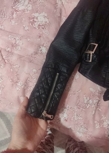 Siyah Deri Goth Punk Kemerli Ceket - Görsel 4