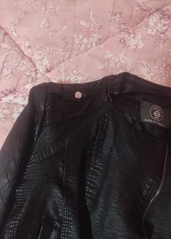 Siyah Deri Goth Punk Kemerli Ceket - Görsel 5