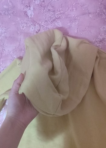 Bej Kapüşonlu Rahat Kesim Sweatshirt - Görsel 2