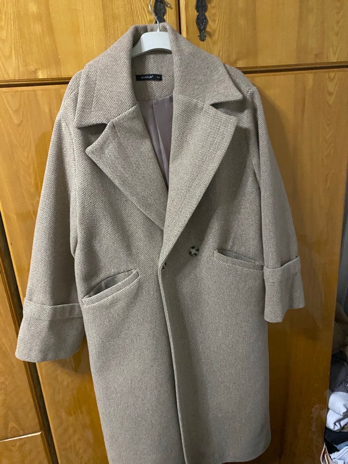 Bej Uzun Kışlık Kadın Kaban - Görsel 2