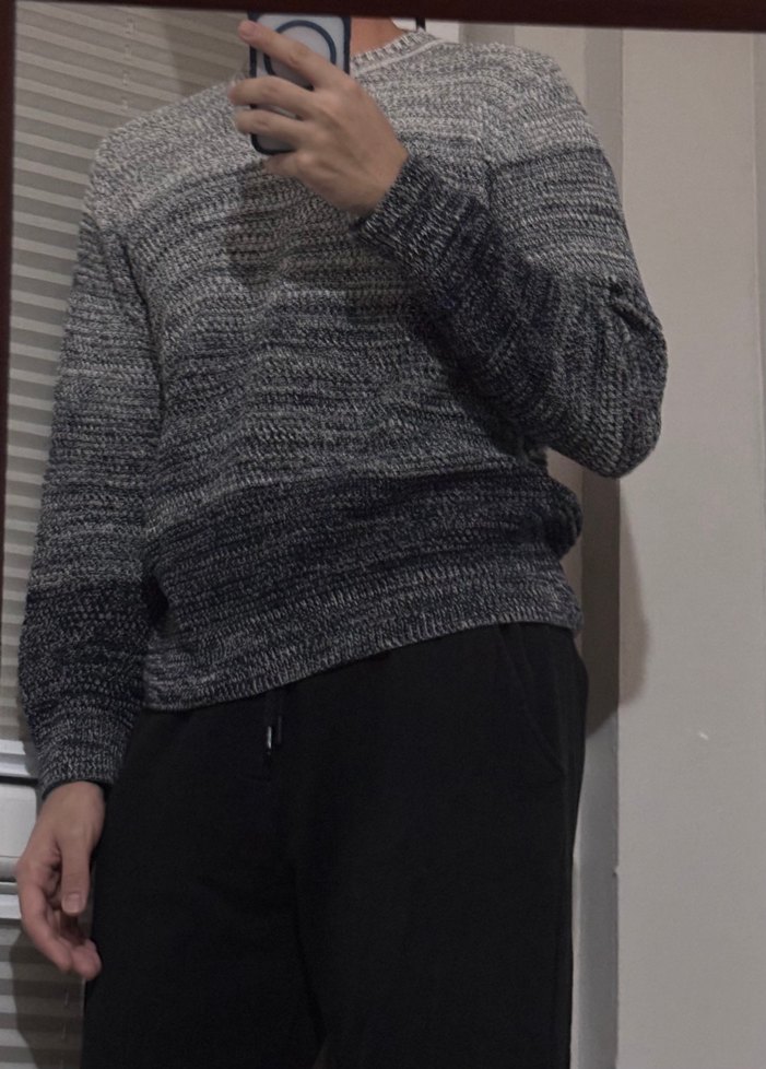 Gri Örgü erkek Triko Kazak - Görsel 2