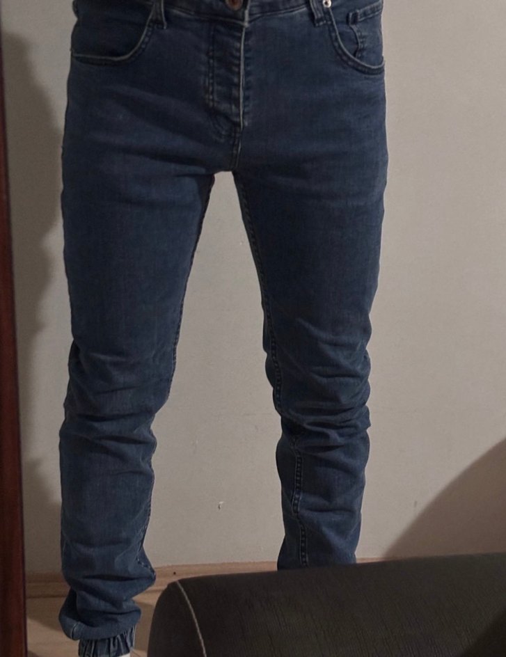 Erkek mavi jogger Denim Jean - Görsel 4