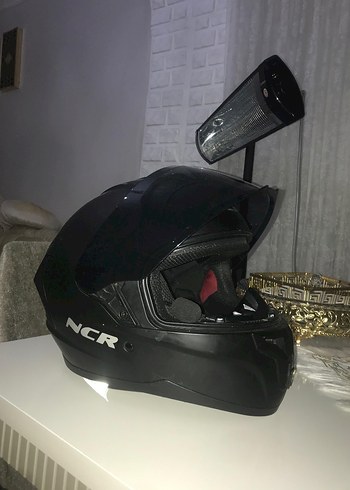 Siyah NCR Baskılı Motosiklet Kaskı - Görsel 6