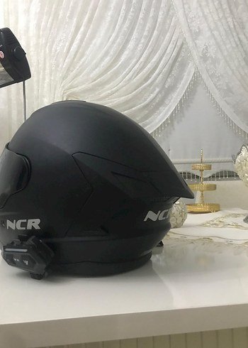 Siyah NCR Baskılı Motosiklet Kaskı - Görsel 5