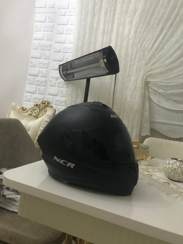 Siyah NCR Baskılı Motosiklet Kaskı - Görsel 2