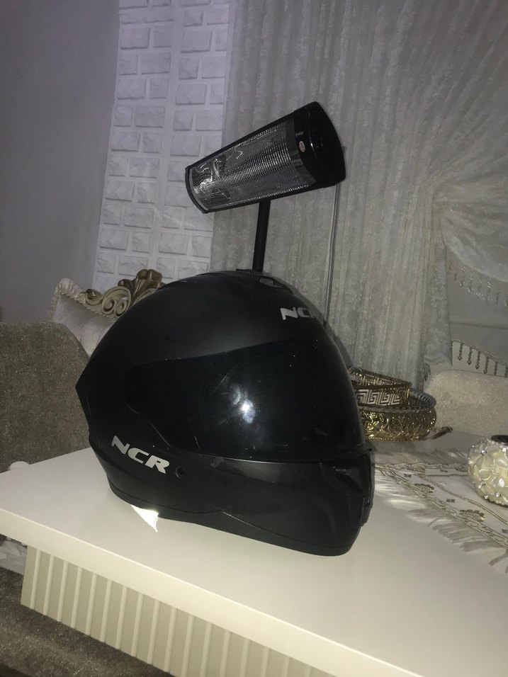 Siyah NCR Baskılı Motosiklet Kaskı - Görsel 3