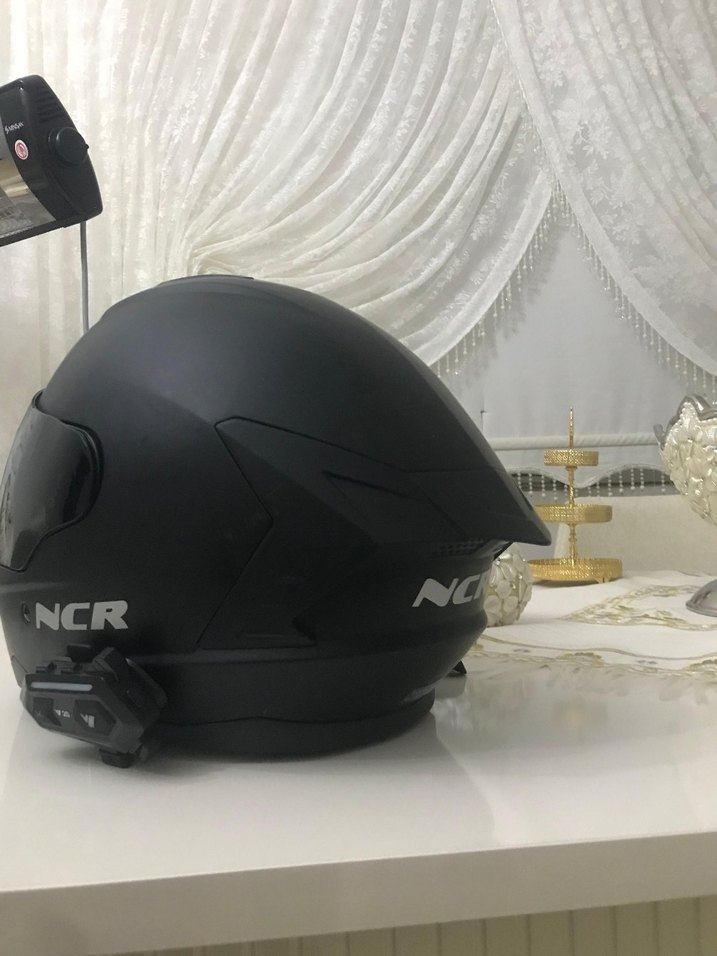 Siyah NCR Baskılı Motosiklet Kaskı - Görsel 5