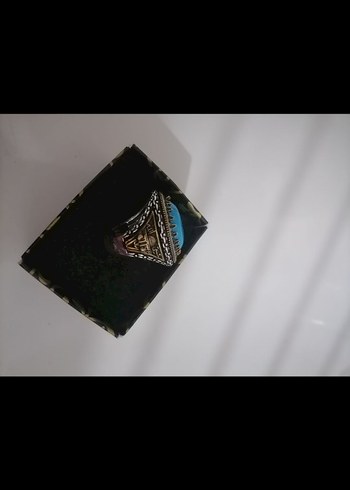 Bohem Tarzı Turkuaz Erkek Yüzük - Görsel 3