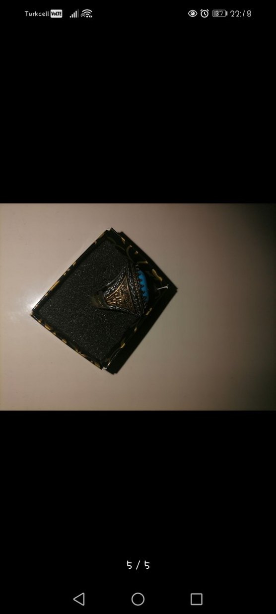 Bohem Tarzı Turkuaz Erkek Yüzük - Görsel 5