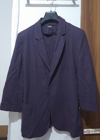 Mor Kadın Keten Blazer Ceket - Görsel 2