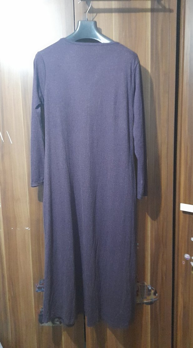 Uzun Kollu mor Kadın triko Elbise - Görsel 4