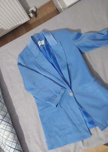 Mavi Kadın Normal Kesim Midi Blazer - Görsel 2