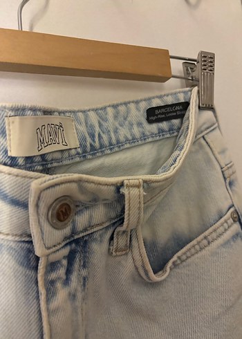 Mavi jeans yüksek bel straight pantolon - Görsel 4