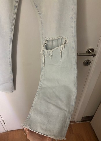 Mavi jeans yüksek bel straight pantolon - Görsel 7