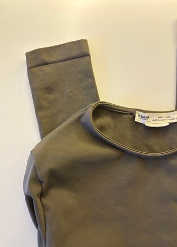 Pull&Bear Uzun Kollu Kadın Crop Top - Görsel 5