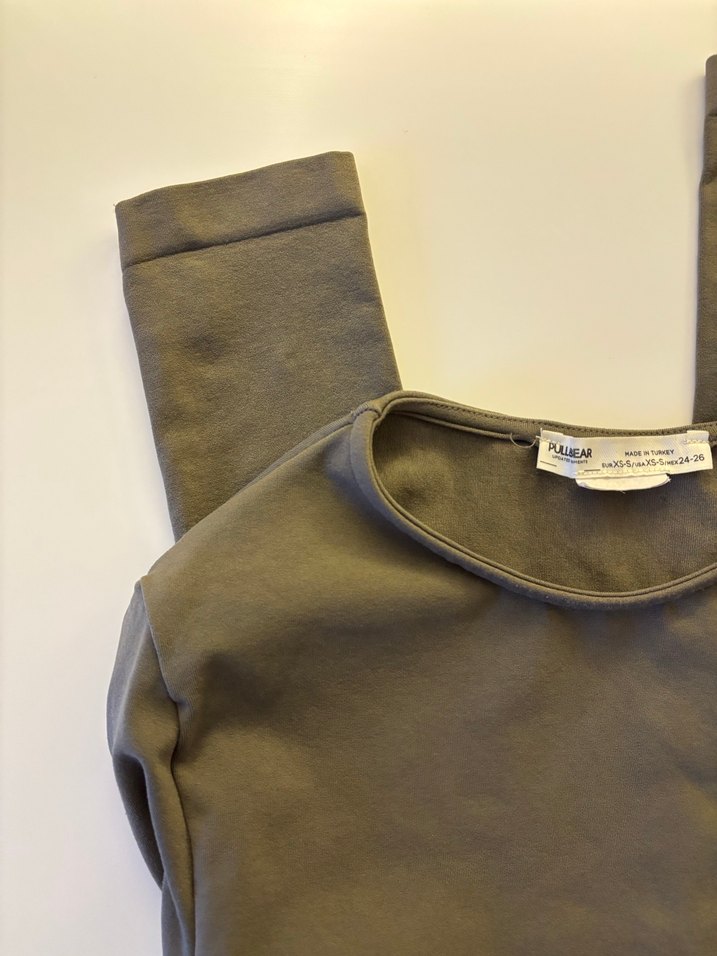 Pull&Bear Uzun Kollu Kadın Crop Top - Görsel 5