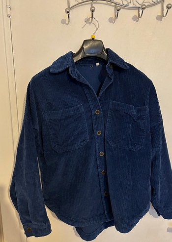 OXXO Kadife Gömlek Ceket Lacivert oversize - Görsel 3