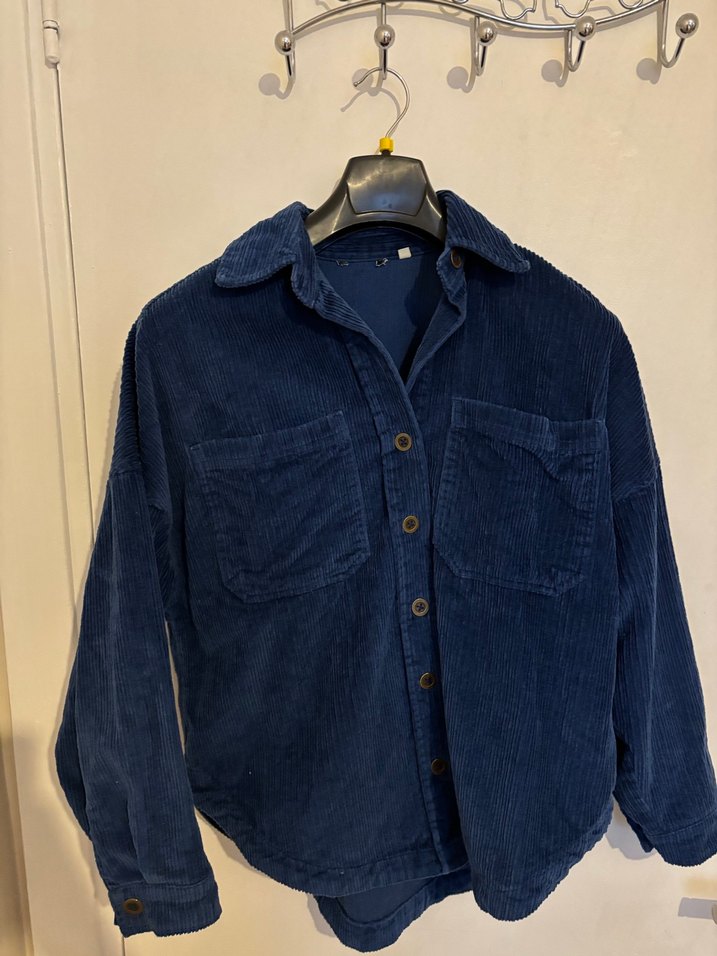 OXXO Kadife Gömlek Ceket Lacivert oversize - Görsel 3