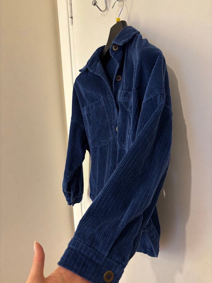 OXXO Kadife Gömlek Ceket Lacivert oversize - Görsel 2