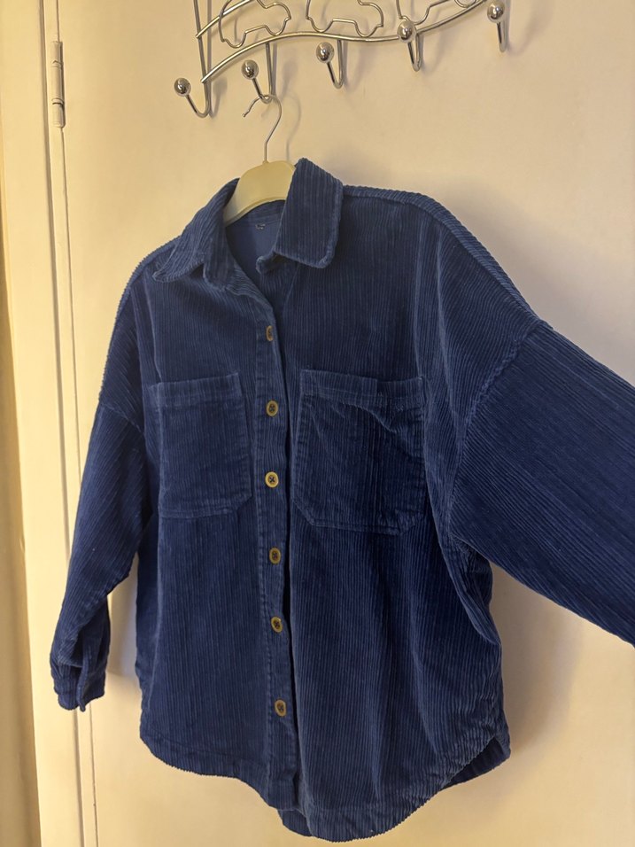 OXXO Kadife Gömlek Ceket Lacivert oversize - Görsel 5