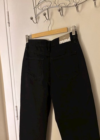 Siyah Mom jean yüksek bel mavi jean - Görsel 3