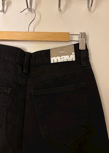 Siyah Mom jean yüksek bel mavi jean - Görsel 6