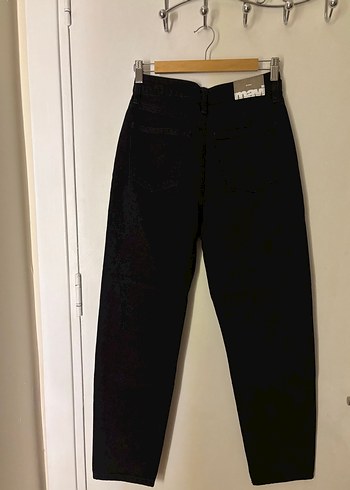 Siyah Mom jean yüksek bel mavi jean - Görsel 7