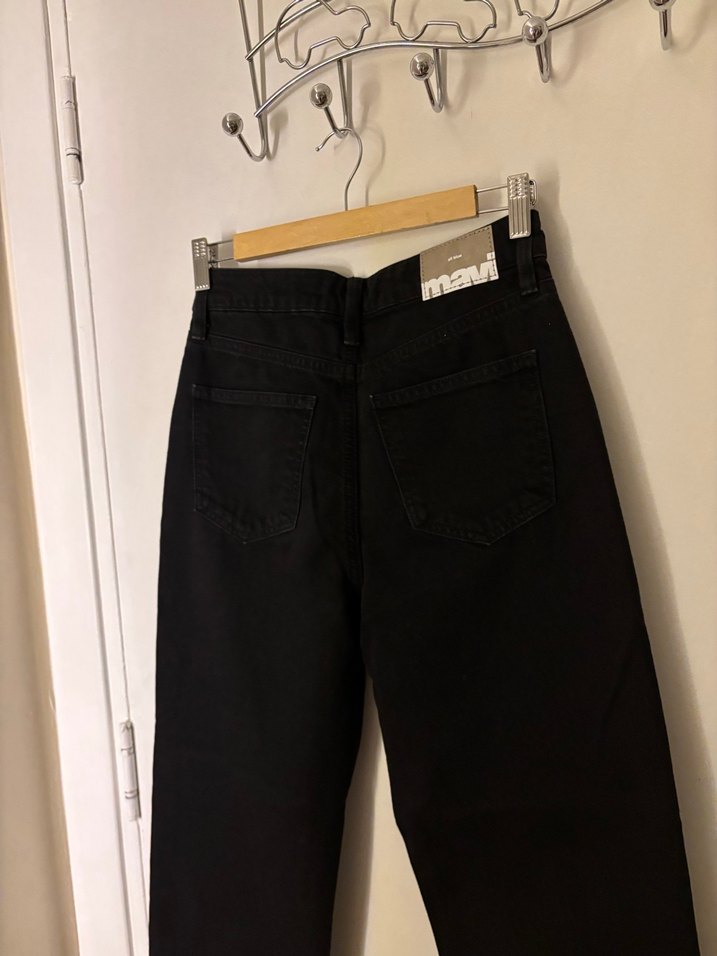 Siyah Mom jean yüksek bel mavi jean - Görsel 3