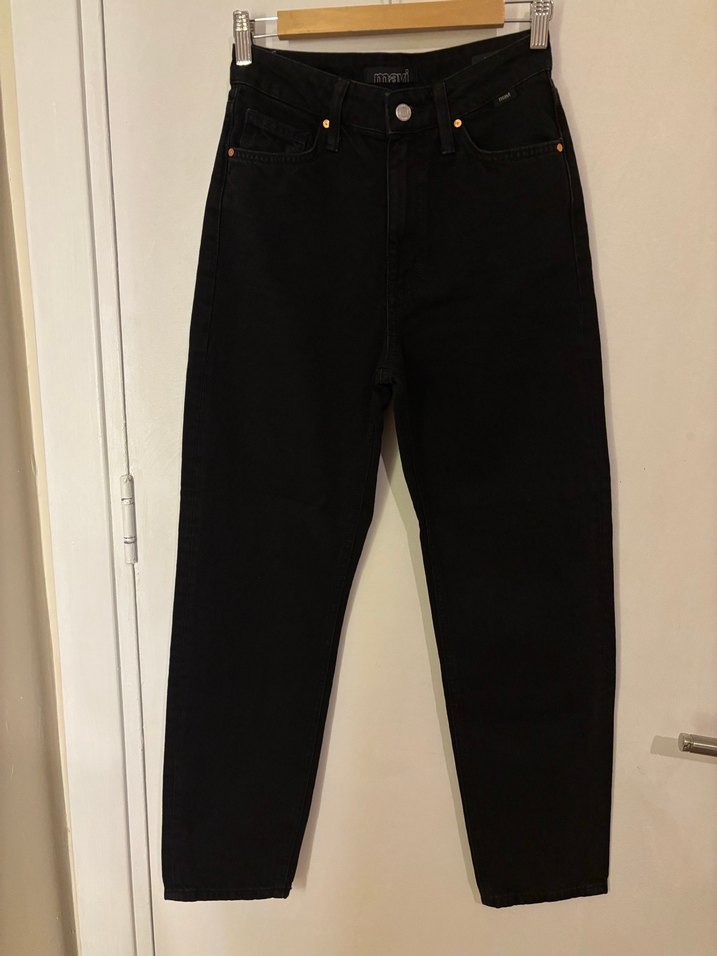 Siyah Mom jean yüksek bel mavi jean - Görsel 5