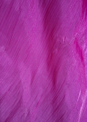 Fuşya Drapeli Uzun Abiye Elbise - Görsel 4