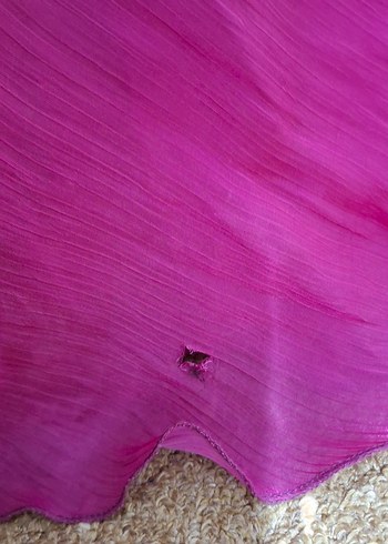 Fuşya Drapeli Uzun Abiye Elbise - Görsel 6