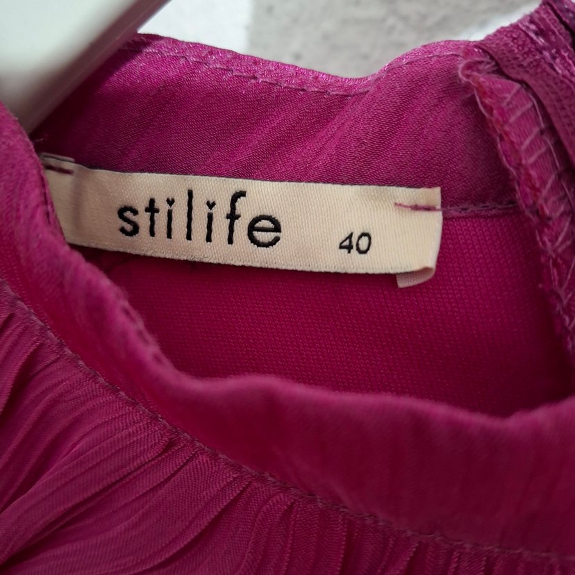 Fuşya Drapeli Uzun Abiye Elbise - Görsel 3