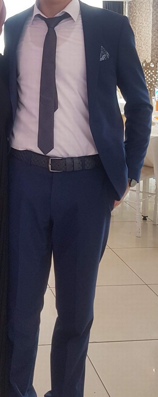 Lacivert Erkek Takım Elbise, Düğmeli, Klasik Kesim - Görsel 4