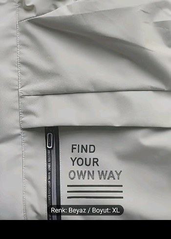 Beyaz Fermuarlı Erkek Street Wear Ceket - Görsel 3