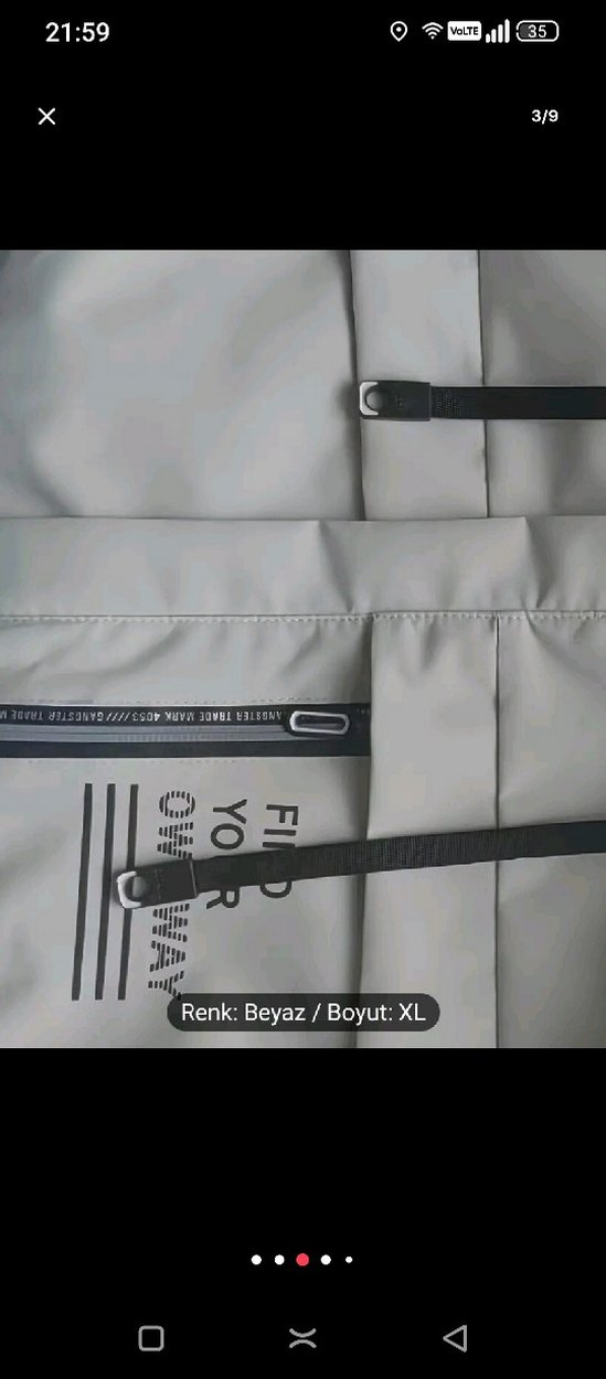 Beyaz Fermuarlı Erkek Street Wear Ceket - Görsel 5