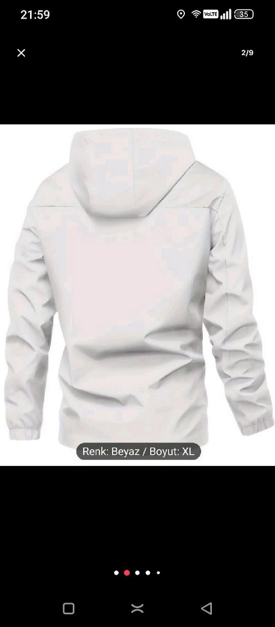 Beyaz Fermuarlı Erkek Street Wear Ceket - Görsel 2