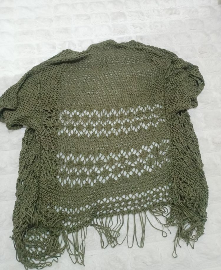 Bohem Tarzı Örgü Kadın Hırka - Görsel 2