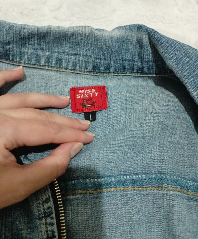 Fermuarlı Mavi Kadın Denim Ceket - Görsel 3