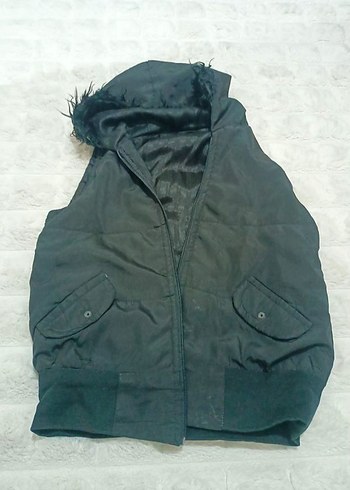 Siyah Fermuarlı Kadın Midi Yelek - Görsel 2