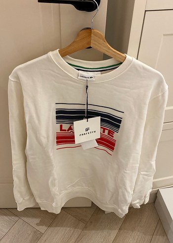 Lacoste Beyaz Baskılı Erkek Sweatshirt - Görsel 2