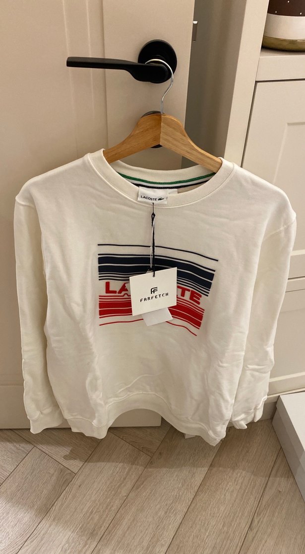 Lacoste Beyaz Baskılı Erkek Sweatshirt - Görsel 2