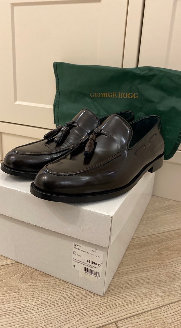 George Hogg Acı Kahve Deri Klasik Gerçek Kösele Erkek Loafer - Görsel 3