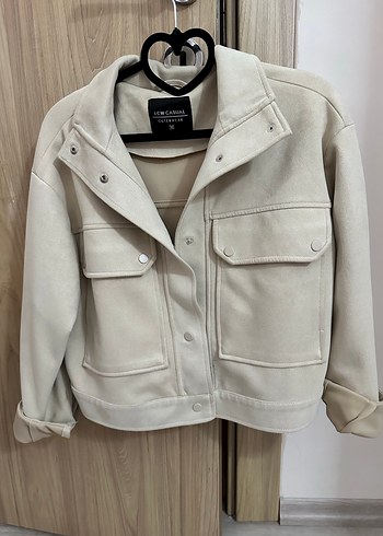 Bej Süet Mini Düğmeli Kadın Ceket - Görsel 3