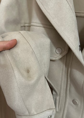 Bej Süet Mini Düğmeli Kadın Ceket - Görsel 2