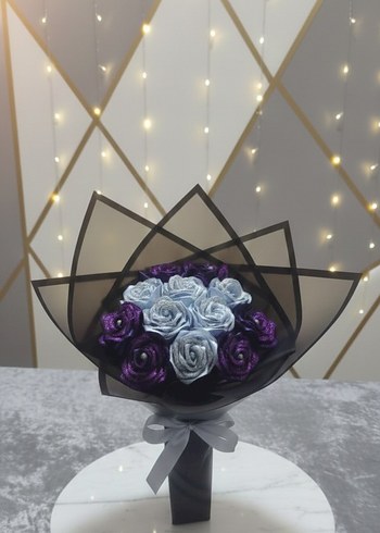 Saten çiçek buketi - Görsel 2