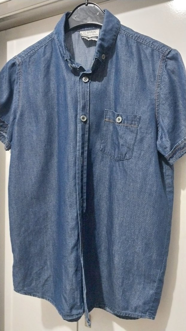 erkek cocuk Mavi  Kısa Kollu Gömlek - Görsel 3