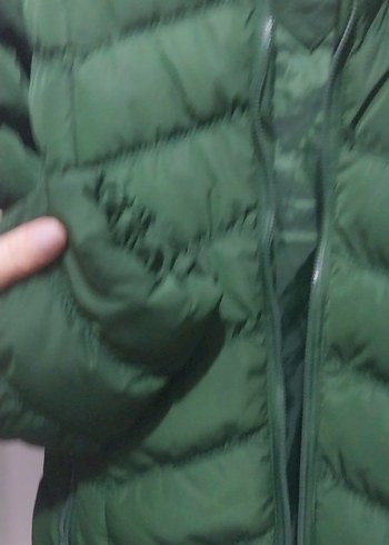 Yeşil Fermuarlı Kadın Kışlık Mont - Görsel 3