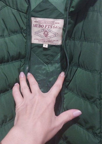 Yeşil Fermuarlı Kadın Kışlık Mont - Görsel 2