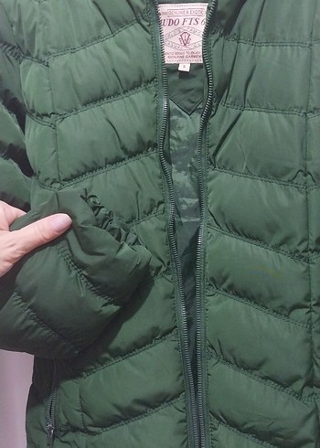 Yeşil Fermuarlı Kadın Kışlık Mont - Görsel 7